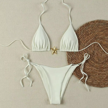 Sınır Ötesi Saf Renk Üç Noktalı Bikini